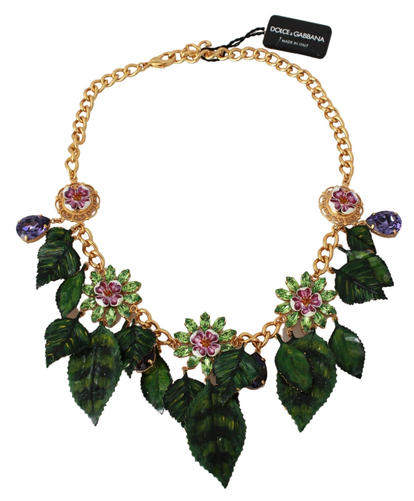 Dolce &amp; Gabbana Elegant Flower Necklace Sicily Charm Necklace