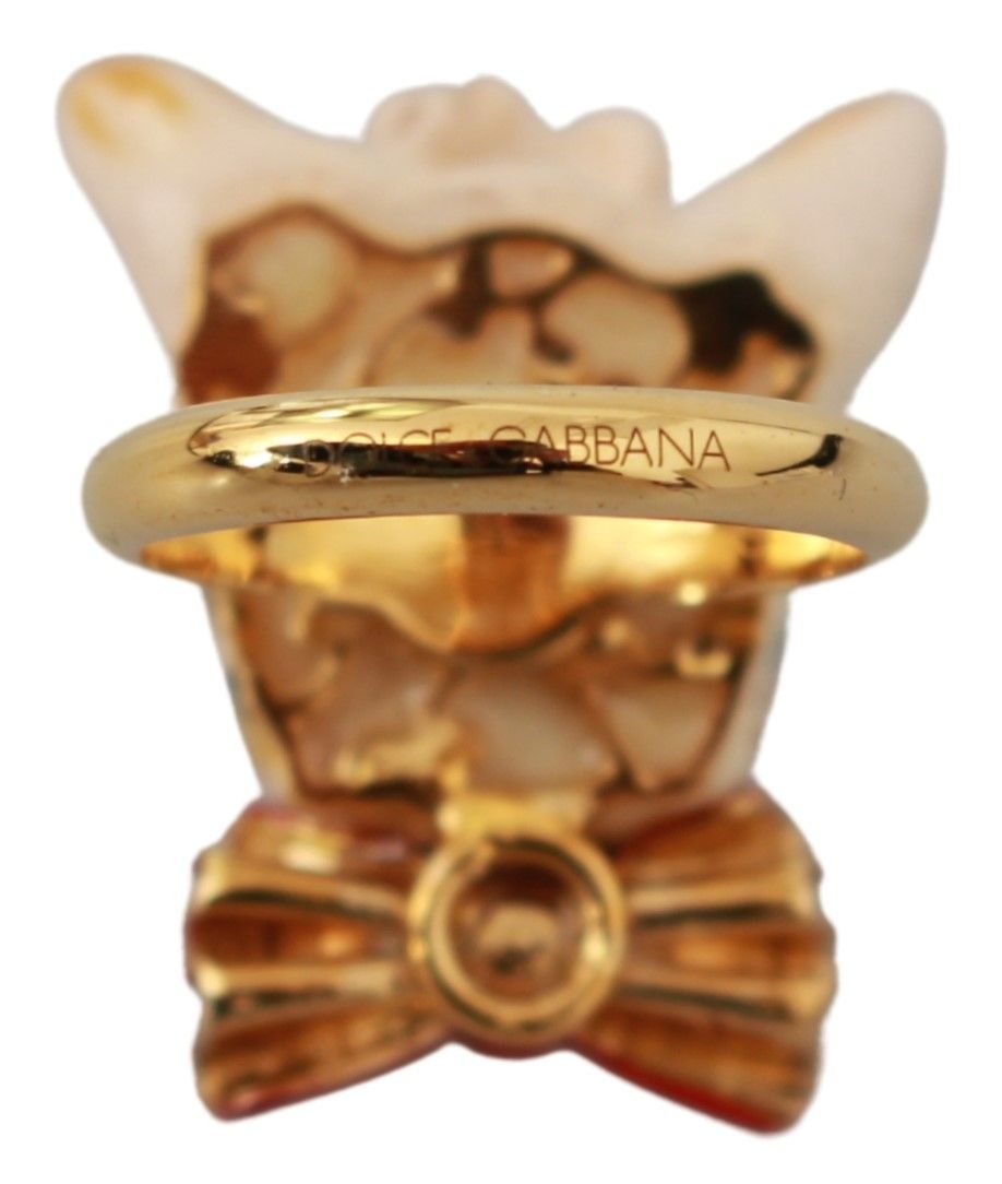 Dolce &amp; Gabbana Chic Dog Gold-Tone Statement Ring