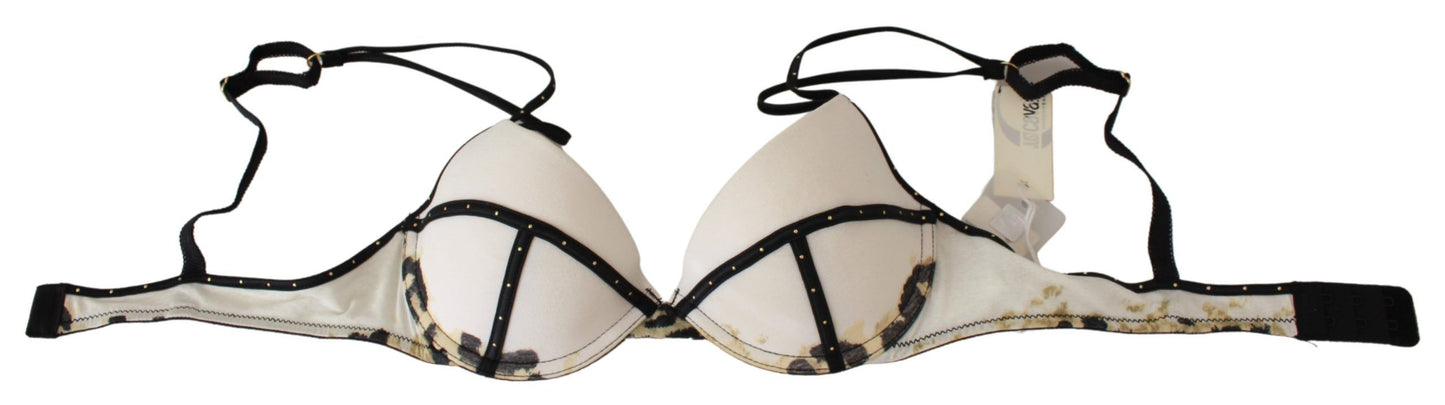 Just Cavalli Elegant white push-up bra with logo details