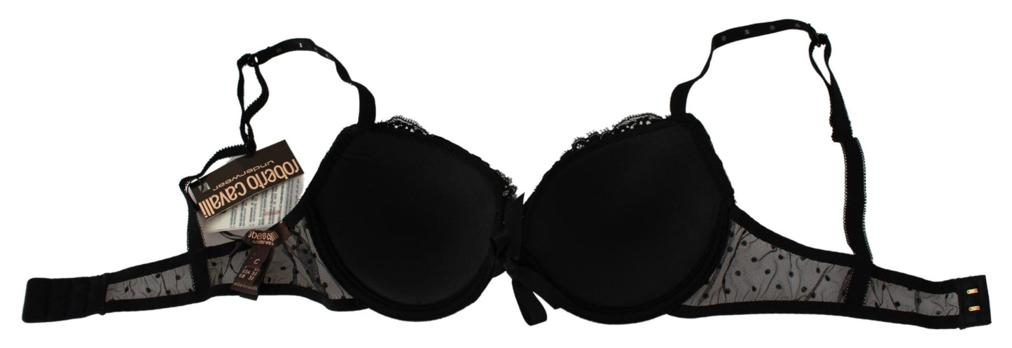 Roberto Cavalli Eleganter Push-up-BH aus schwarzer Spitze