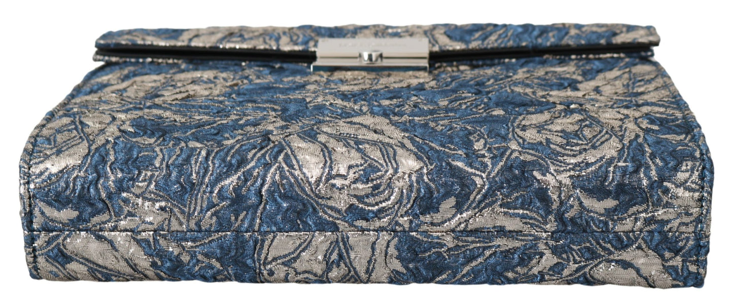 Dolce &amp; Gabbana Elegant blue briefcase with crocodile print clutch