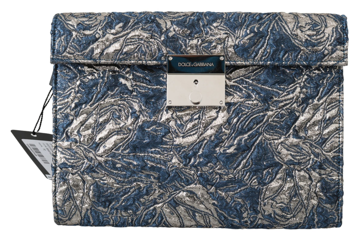 Dolce &amp; Gabbana Elegant blue briefcase with crocodile print clutch