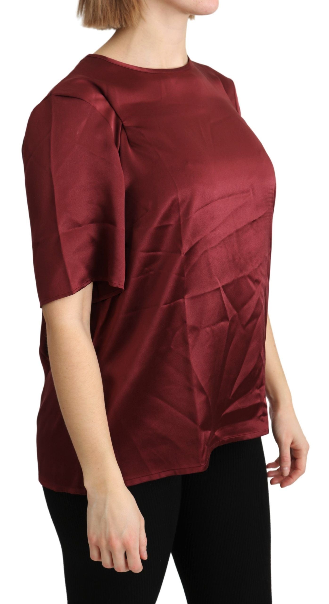 Dolce &amp; Gabbana Elegant silk blouse in Bordeaux