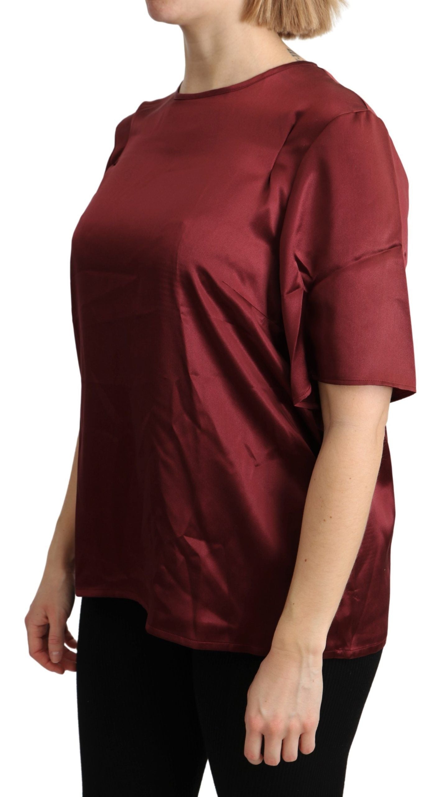 Dolce &amp; Gabbana Elegant silk blouse in Bordeaux