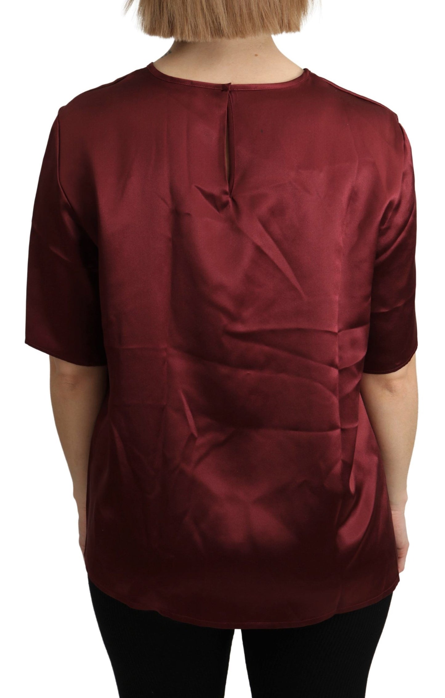 Dolce &amp; Gabbana Elegant silk blouse in Bordeaux