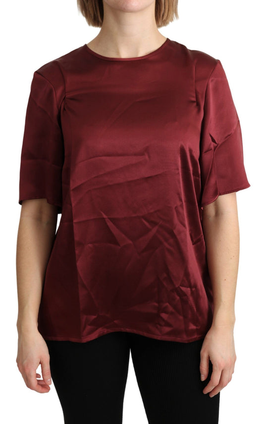 Dolce &amp; Gabbana Elegant silk blouse in Bordeaux