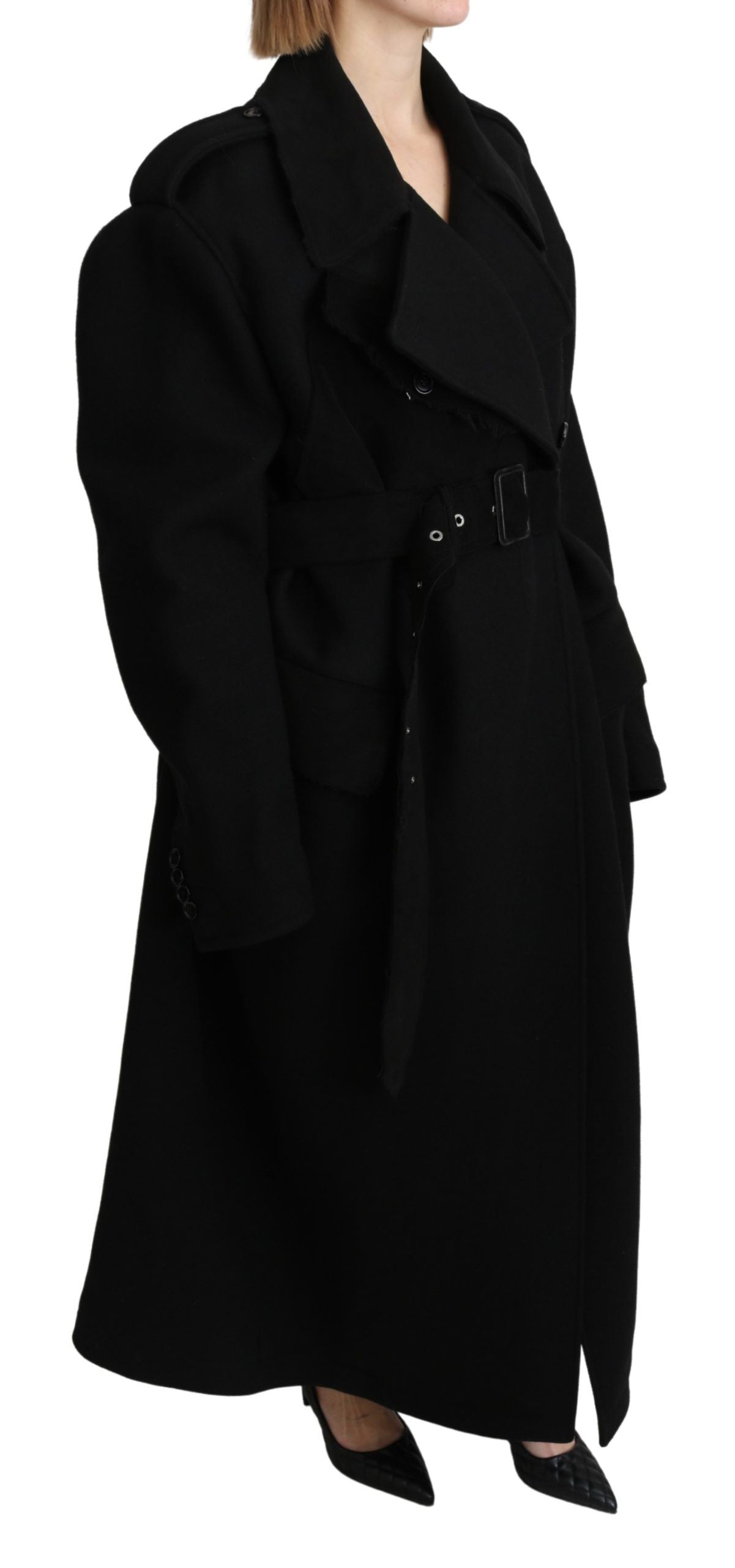 Dolce &amp; Gabbana Elegant trench coat in black wool