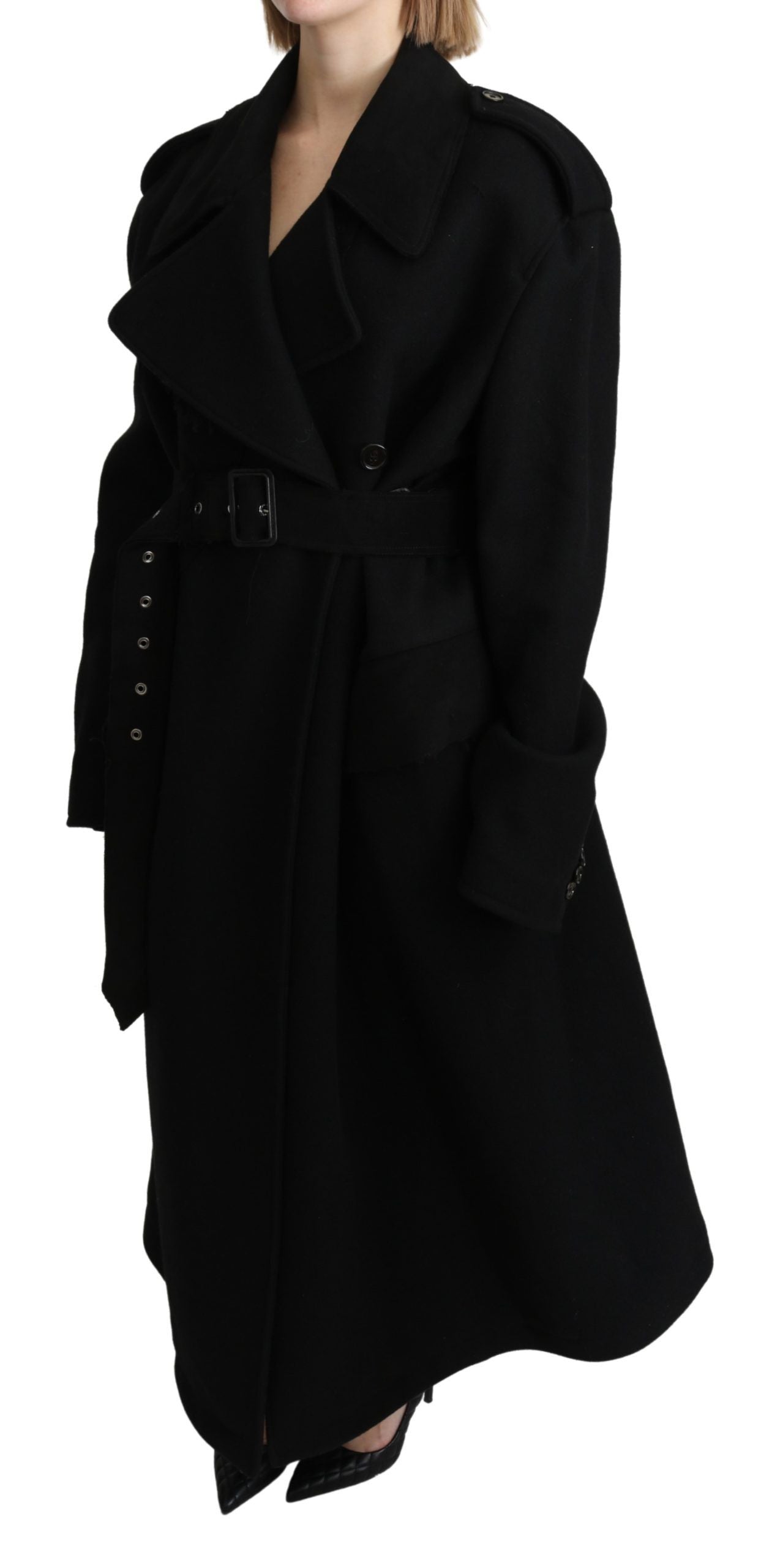 Dolce &amp; Gabbana Elegant trench coat in black wool