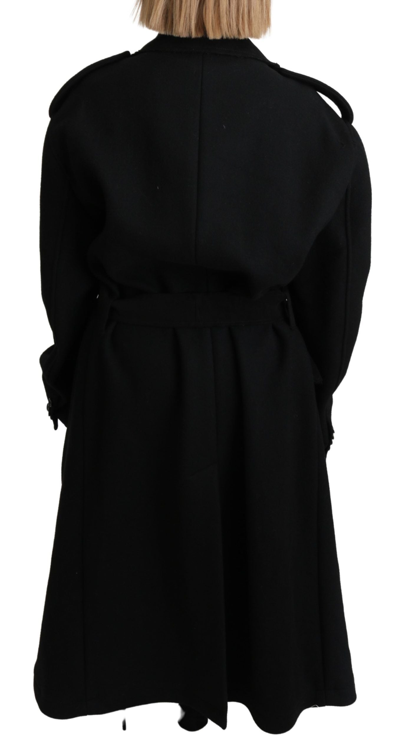 Dolce &amp; Gabbana Elegant trench coat in black wool