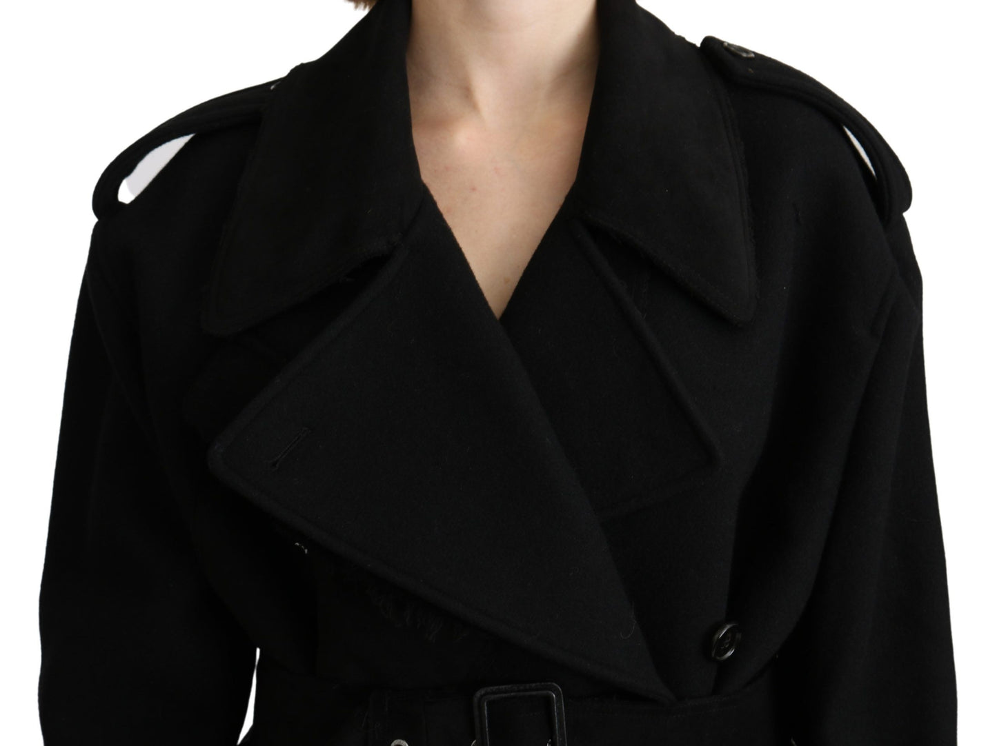 Dolce &amp; Gabbana Elegant trench coat in black wool