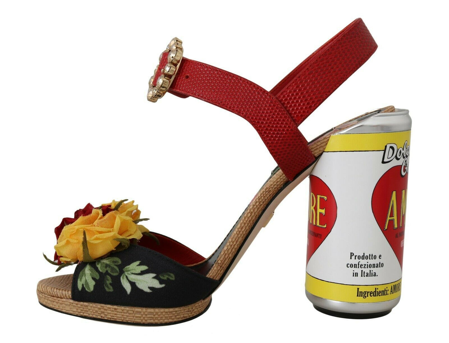 Dolce &amp; Gabbana Multicolor Floral Crystal Embellished Sandals