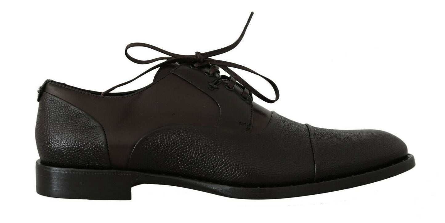 Dolce &amp; Gabbana Elegant brown leather lace-up shoes for work