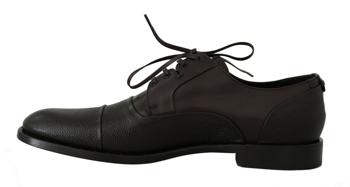 Dolce &amp; Gabbana Elegant brown leather lace-up shoes for work