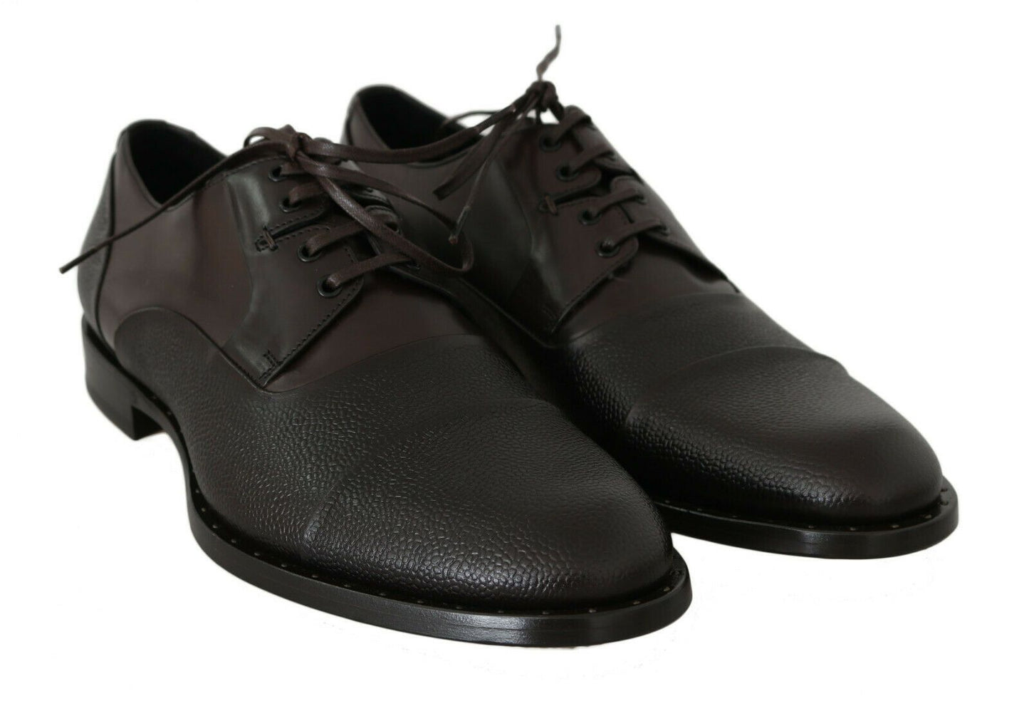 Dolce &amp; Gabbana Elegant brown leather lace-up shoes for work