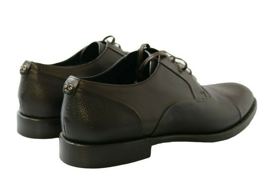 Dolce &amp; Gabbana Elegant brown leather lace-up shoes for work