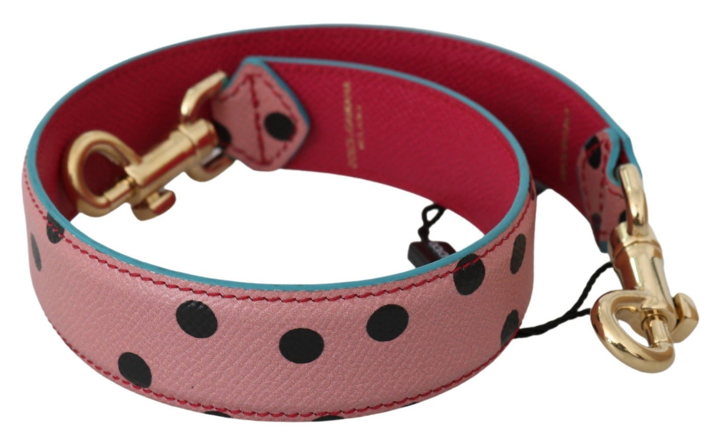 Dolce &amp; Gabbana Elegant pink dotted leather shoulder strap