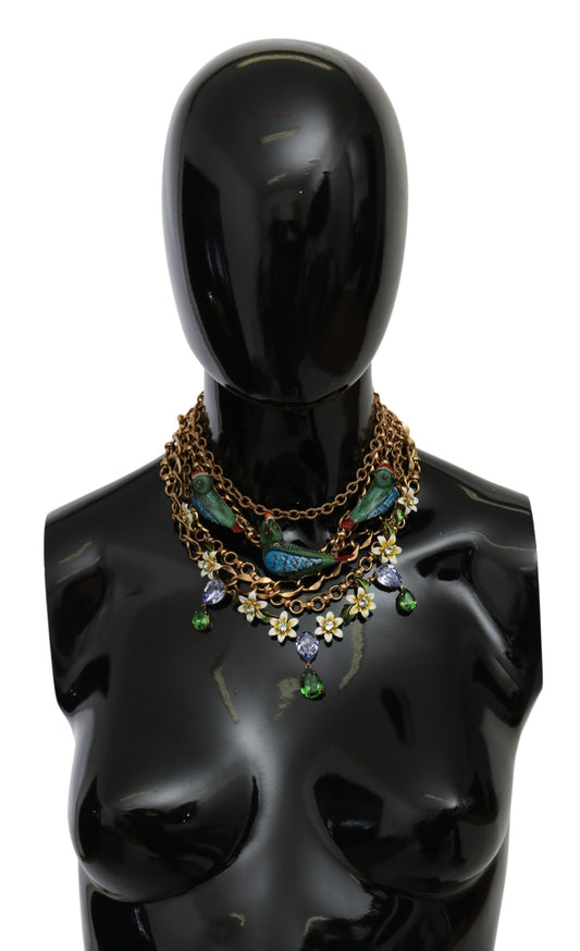 Dolce &amp; Gabbana Exquisite Crystal and Brass Necklace