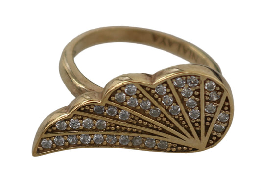 Nialaya Elegant ring decorated with gold crystals