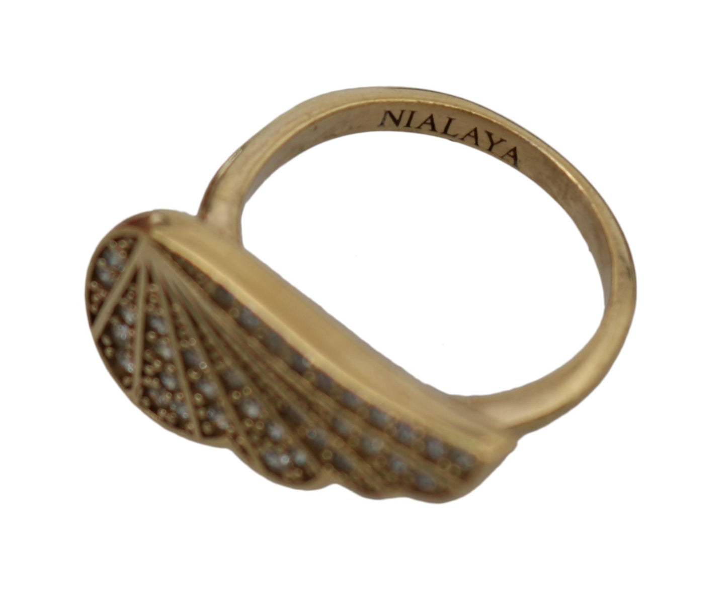 Nialaya Elegant ring decorated with gold crystals