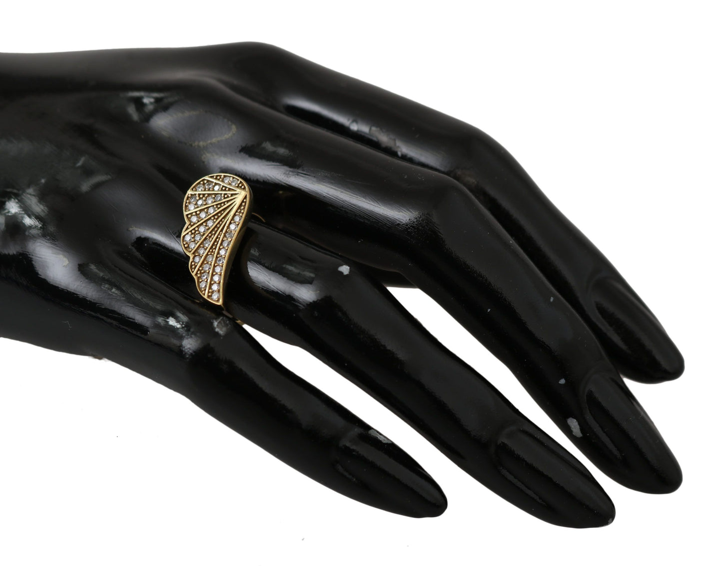 Nialaya Elegant ring decorated with gold crystals