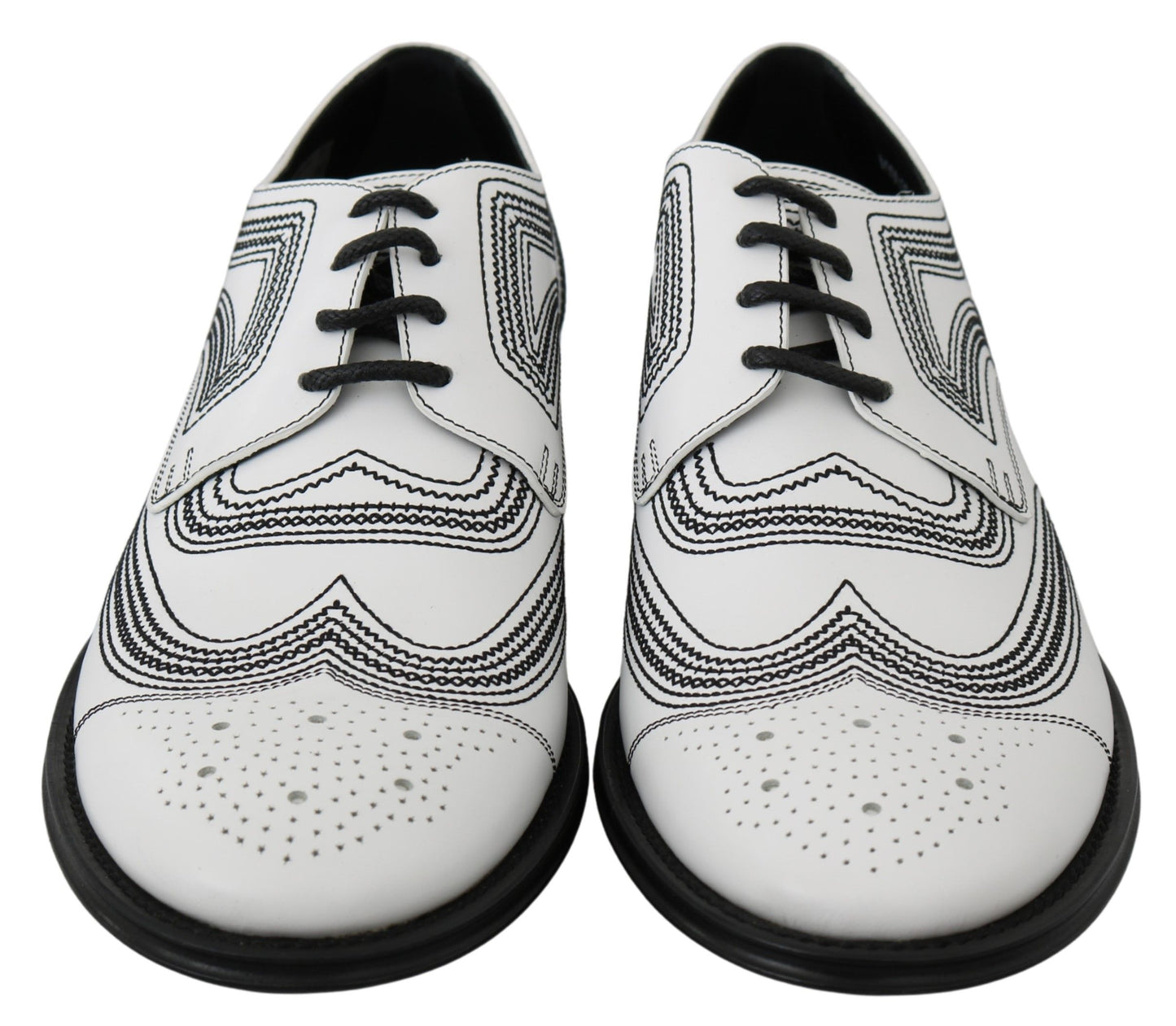 Dolce &amp; Gabbana Elegant Derby Shoes in White Leather