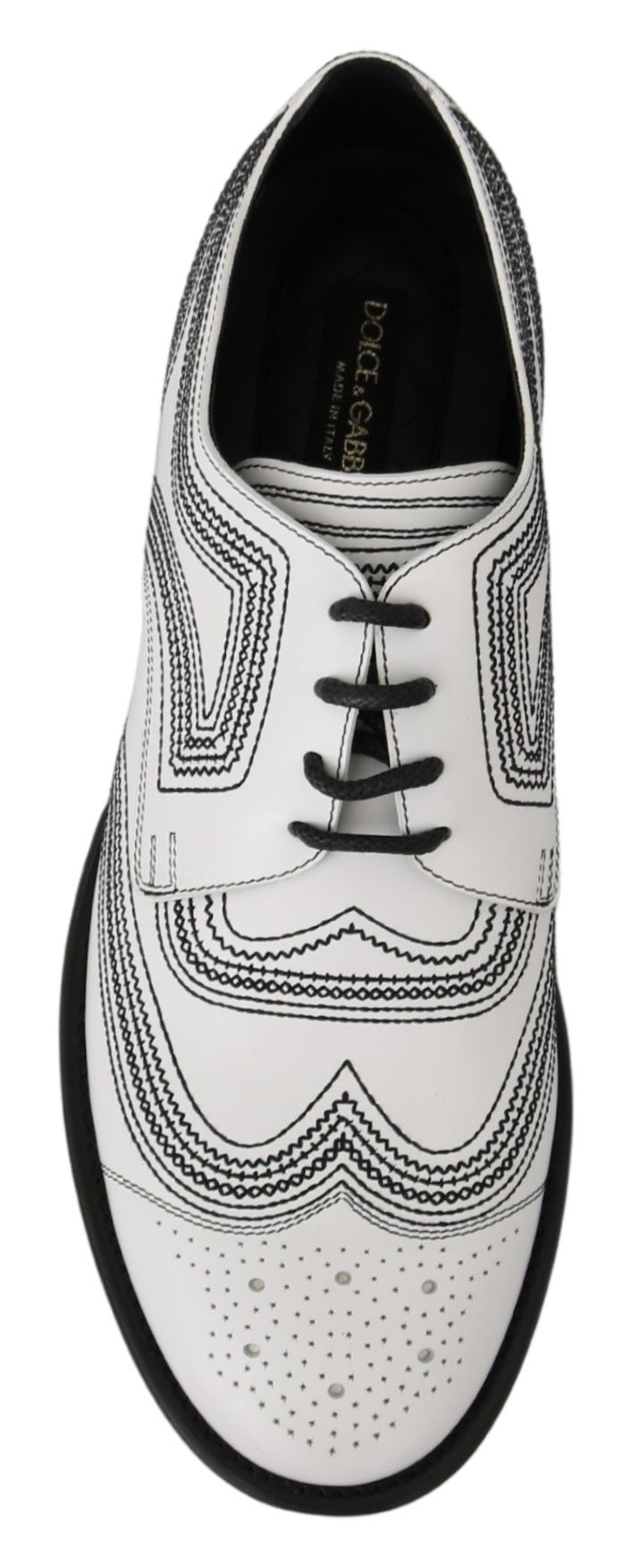 Dolce &amp; Gabbana Elegant Derby Shoes in White Leather