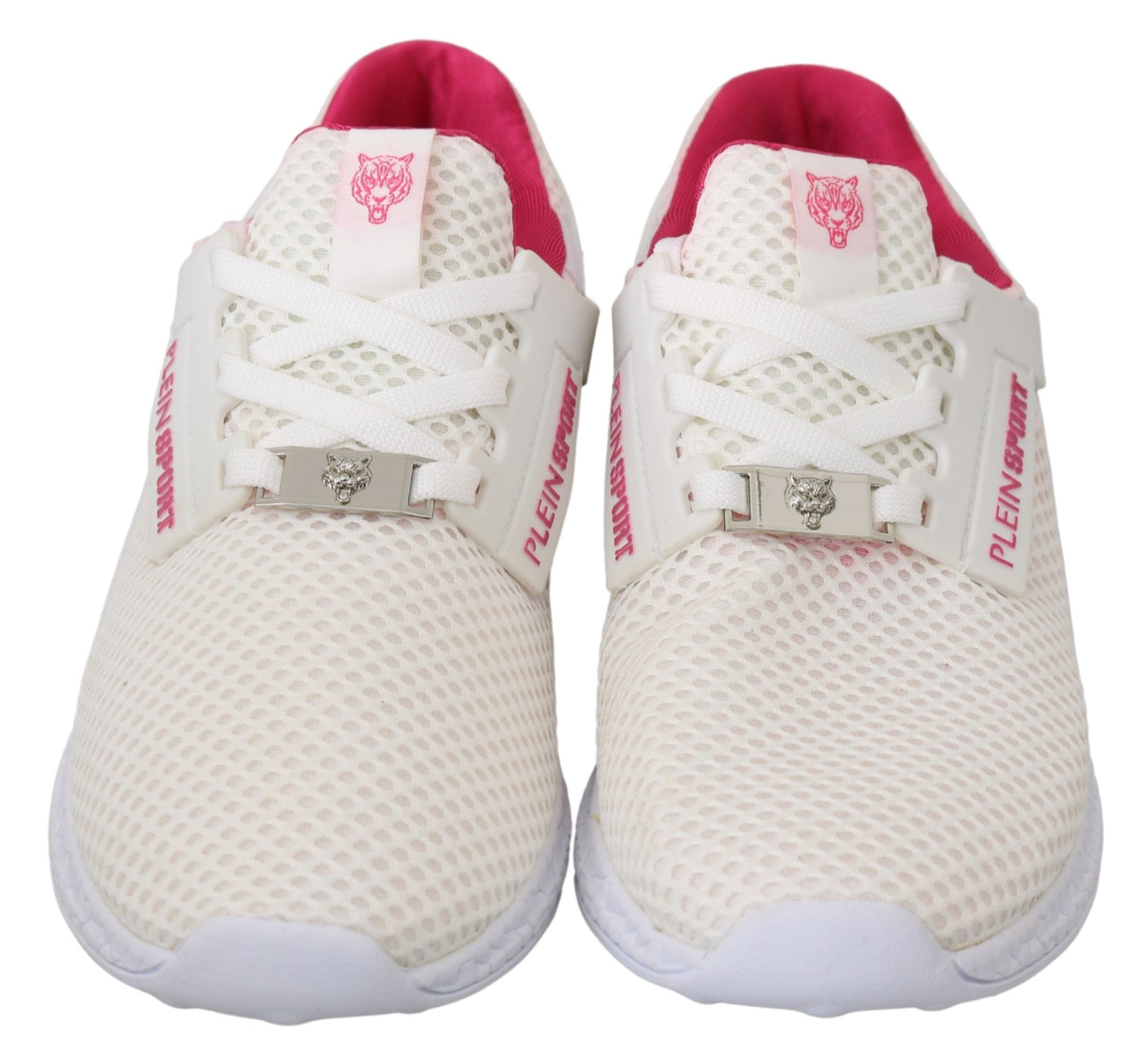 Philipp Plein Chic white Becky sneakers with pink accents