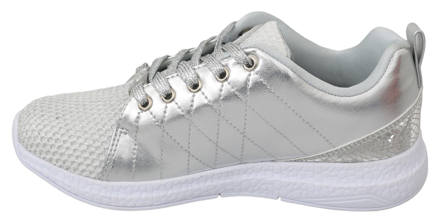 Philipp Plein Elegant silver sneakers for trendsetters