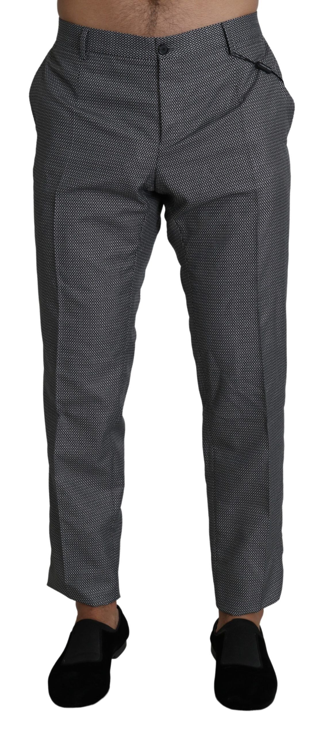 Dolce &amp; Gabbana Elegant Gray Slim Fit Dress Pants