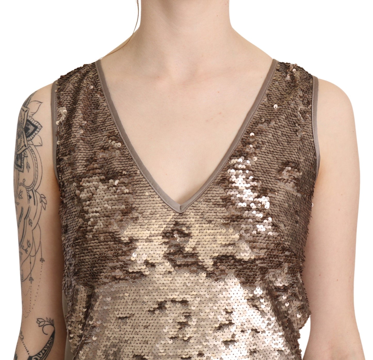 Liu Jo Glamorous Sleeveless Sequin V-Neck Mini Dress