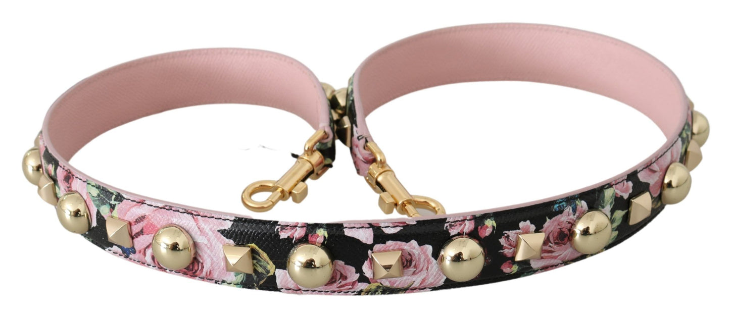 Dolce &amp; Gabbana Elegant floral leather shoulder strap