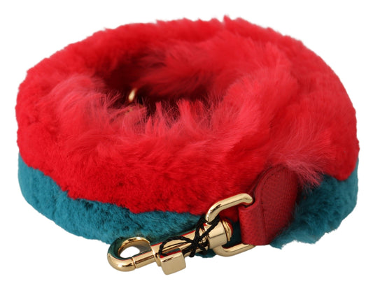 Dolce &amp; Gabbana Elegant shoulder strap made of red lapin fur