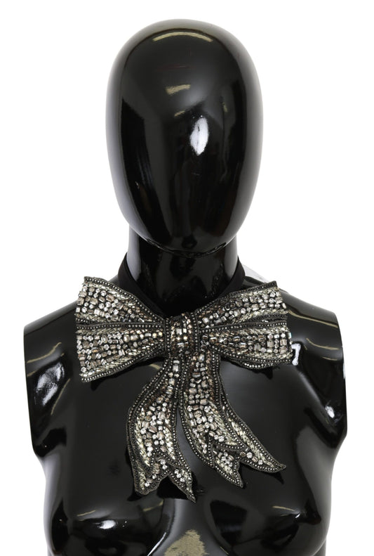 Dolce &amp; Gabbana Elegant Silk Bow Tie in Silver