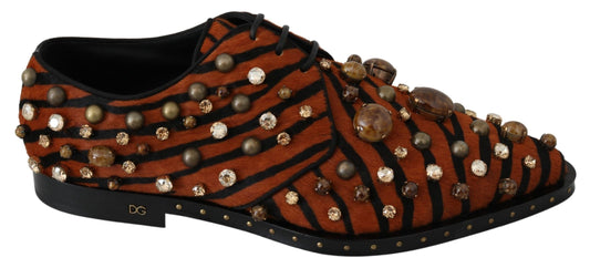 Dolce &amp; Gabbana tiger-print flats with crystal embellishment