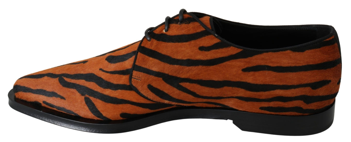 Dolce &amp; Gabbana tiger print pony hair dress shoes