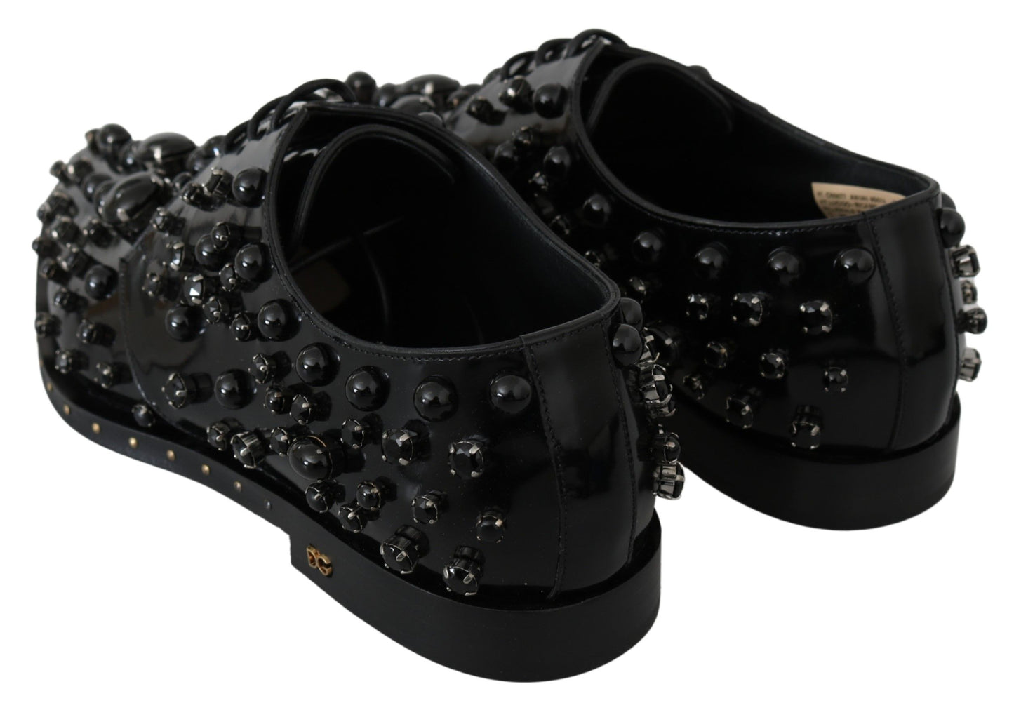 Dolce &amp; Gabbana Elegant Black Dress Shoes with Crystals