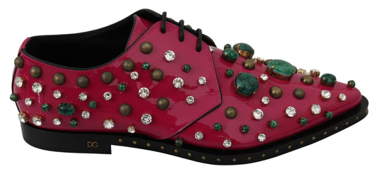 Dolce &amp; Gabbana Fuchsia Pink Crystal Patent Flats