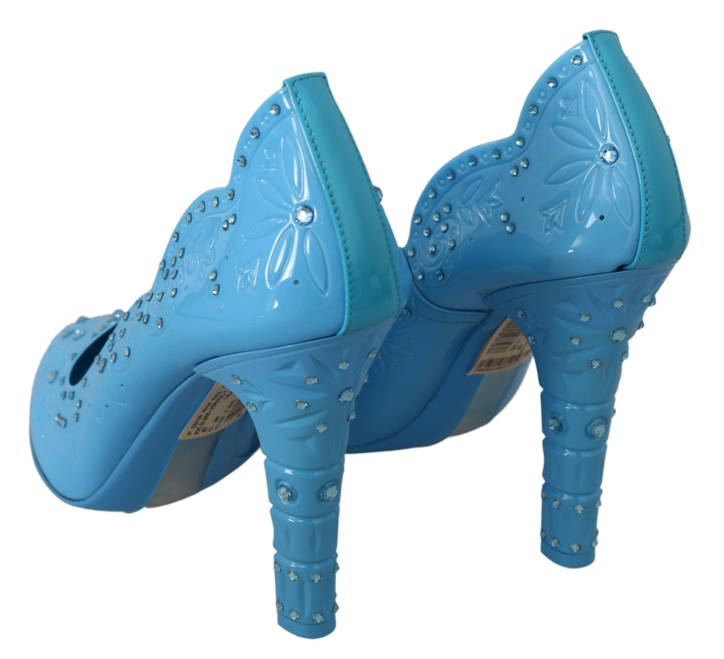 Dolce &amp; Gabbana Blue Cinderella Pumps with Crystal Embellishment