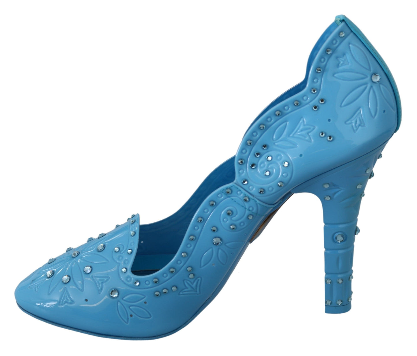 Dolce &amp; Gabbana Blue Cinderella Pumps with Crystal Embellishment