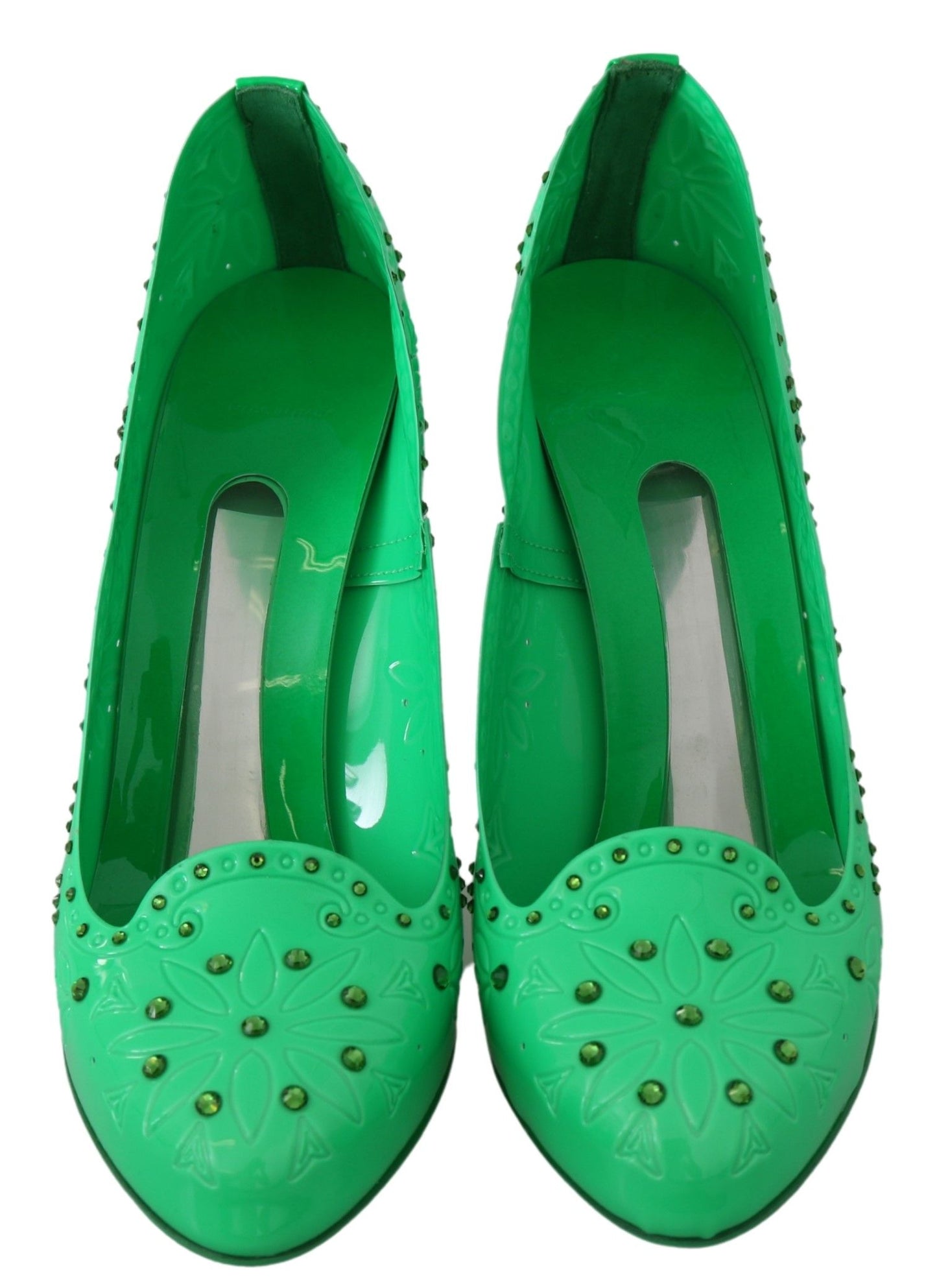 Dolce &amp; Gabbana Enchanting Cinderella crystal pumps in rich green