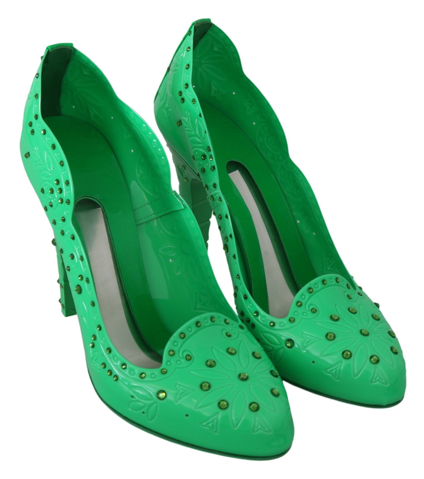 Dolce &amp; Gabbana Enchanting Cinderella crystal pumps in rich green