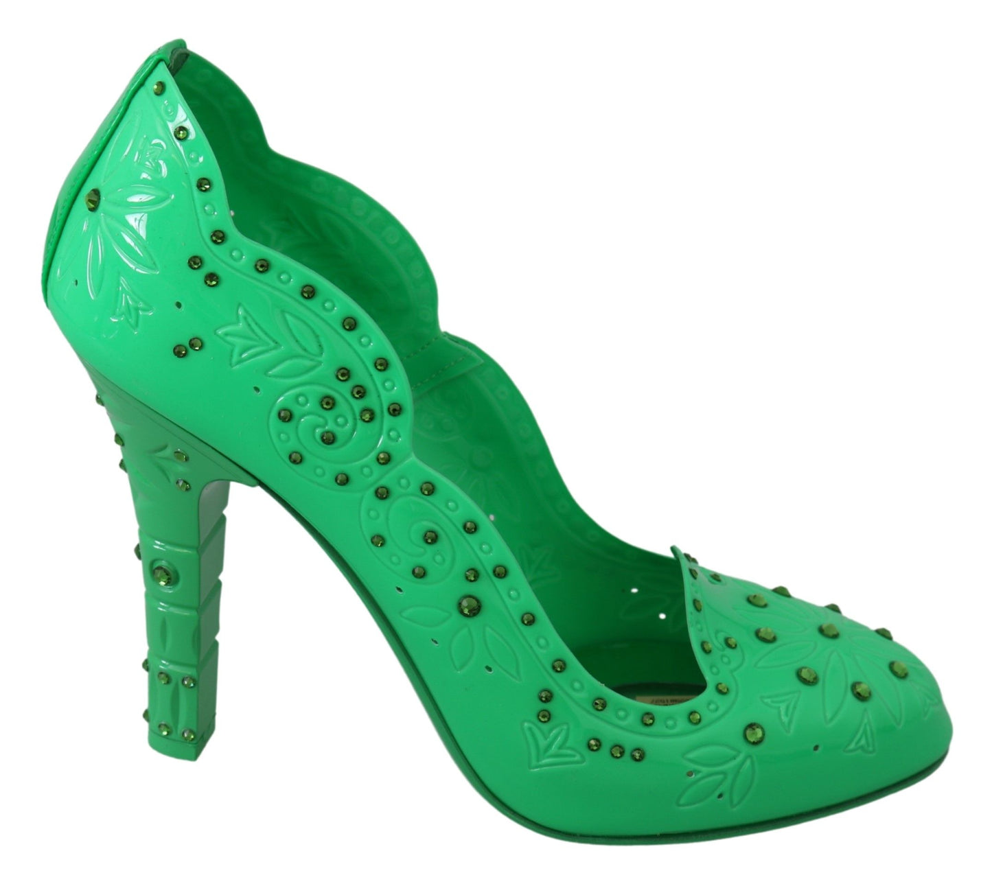 Dolce &amp; Gabbana Enchanting Cinderella crystal pumps in rich green