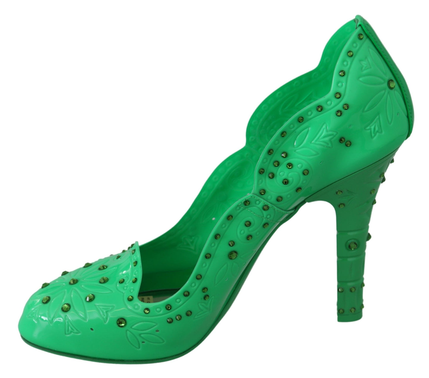 Dolce &amp; Gabbana Enchanting Cinderella crystal pumps in rich green