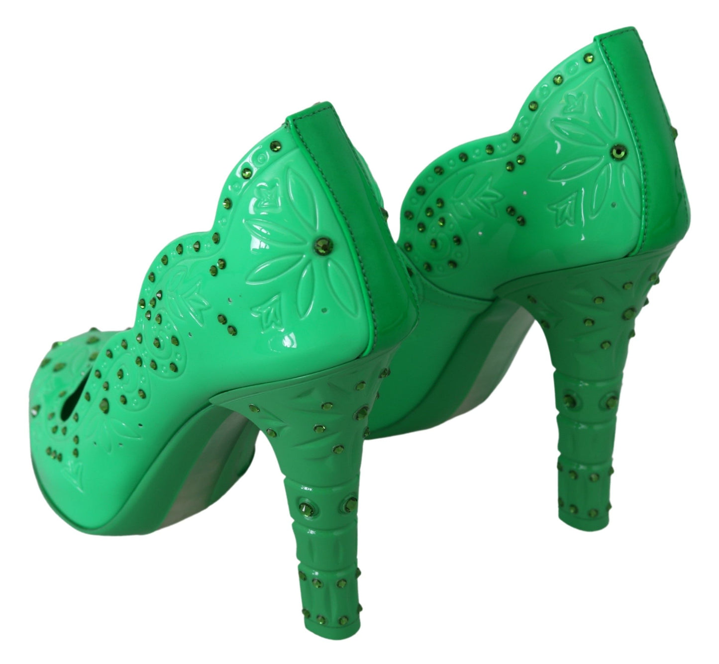 Dolce &amp; Gabbana Enchanting Cinderella crystal pumps in rich green