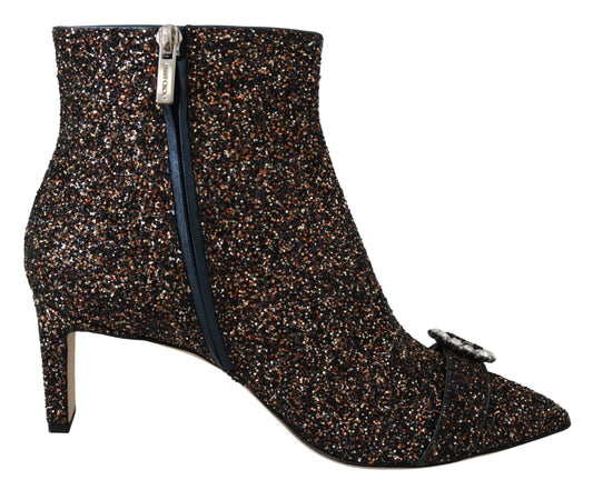 Jimmy Choo Amethyst-Mix Boots Hannover with Glitter Heel