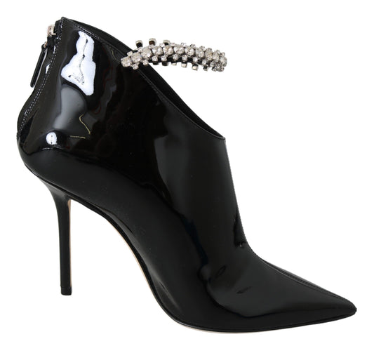 Jimmy Choo Elegant black patent leather boots with heel