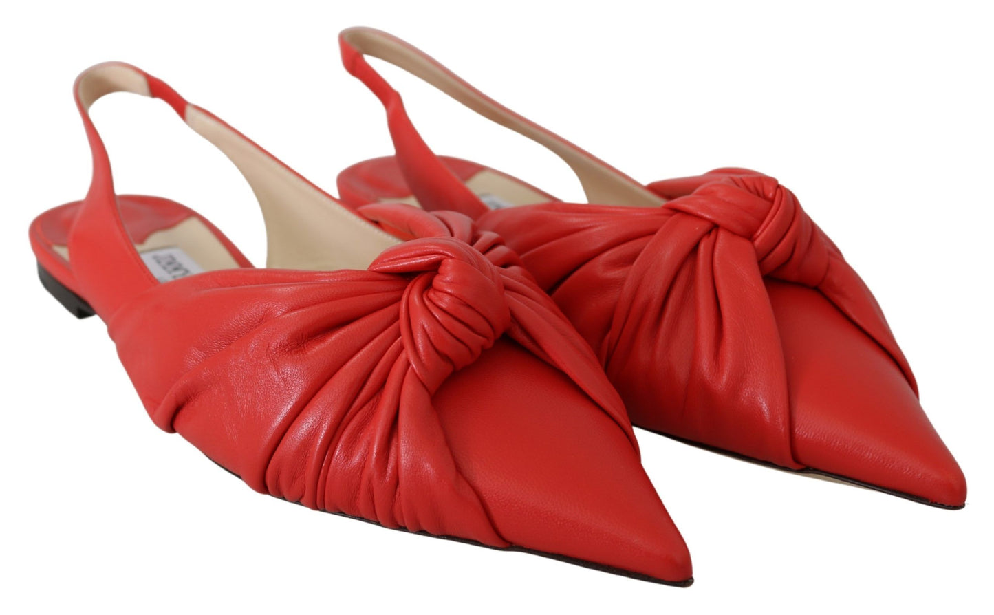 Jimmy Choo Chic red pointed leather flats