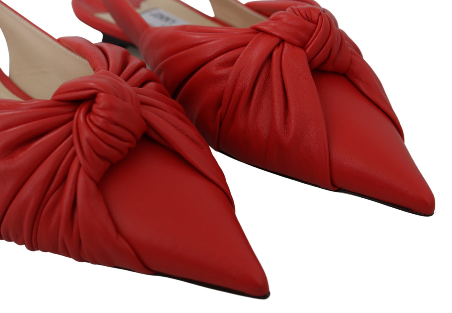 Jimmy Choo Chic red pointed leather flats