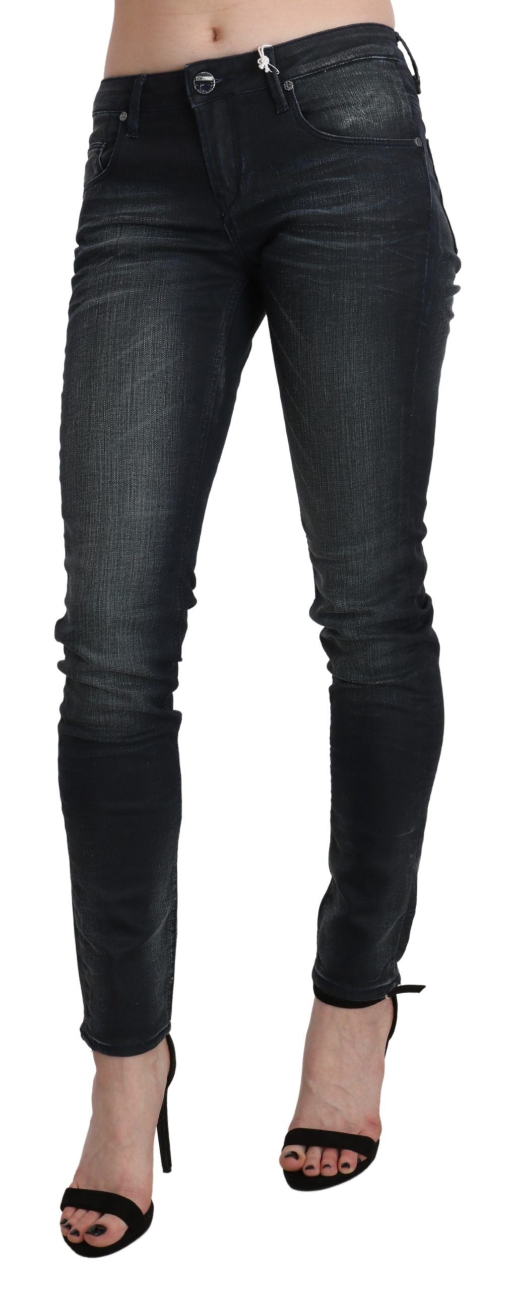 Eight Elegant Low Waist Skinny Jeans in Black