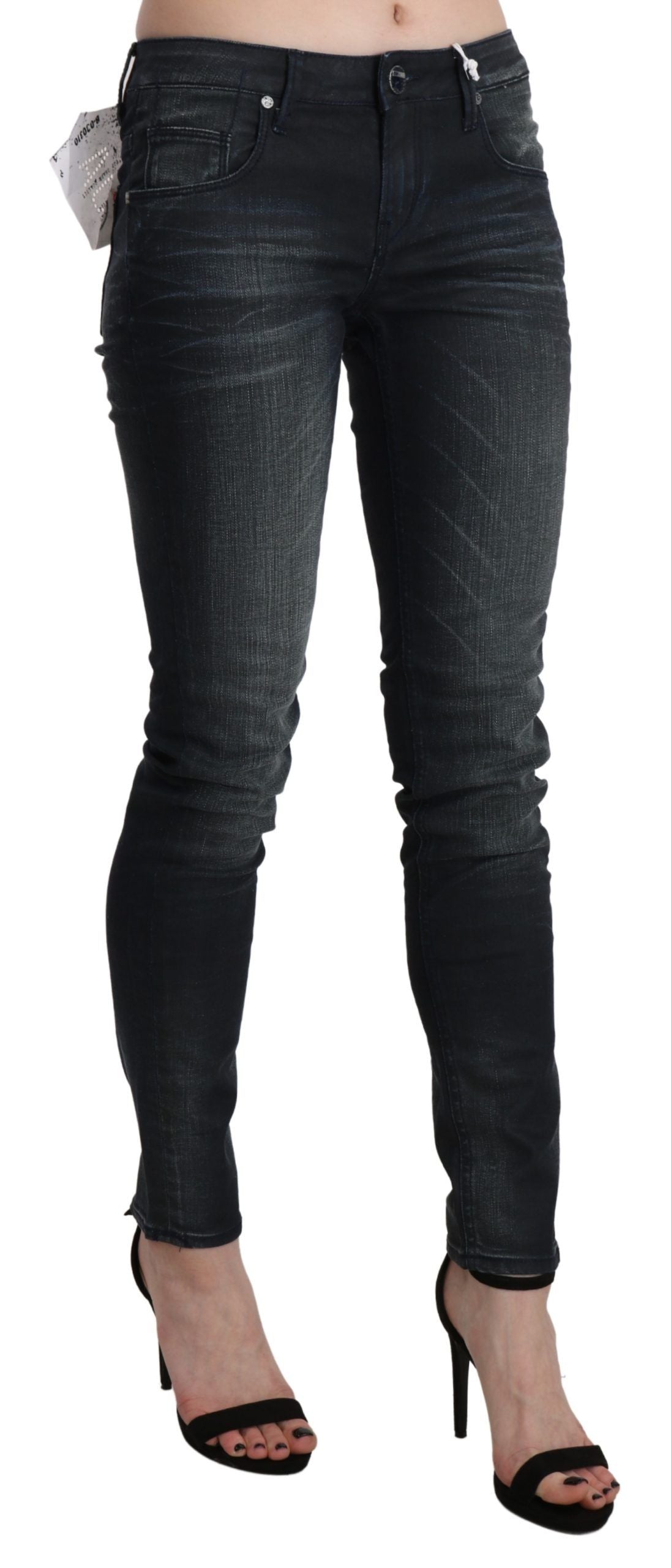 Eight Elegant Low Waist Skinny Jeans in Black